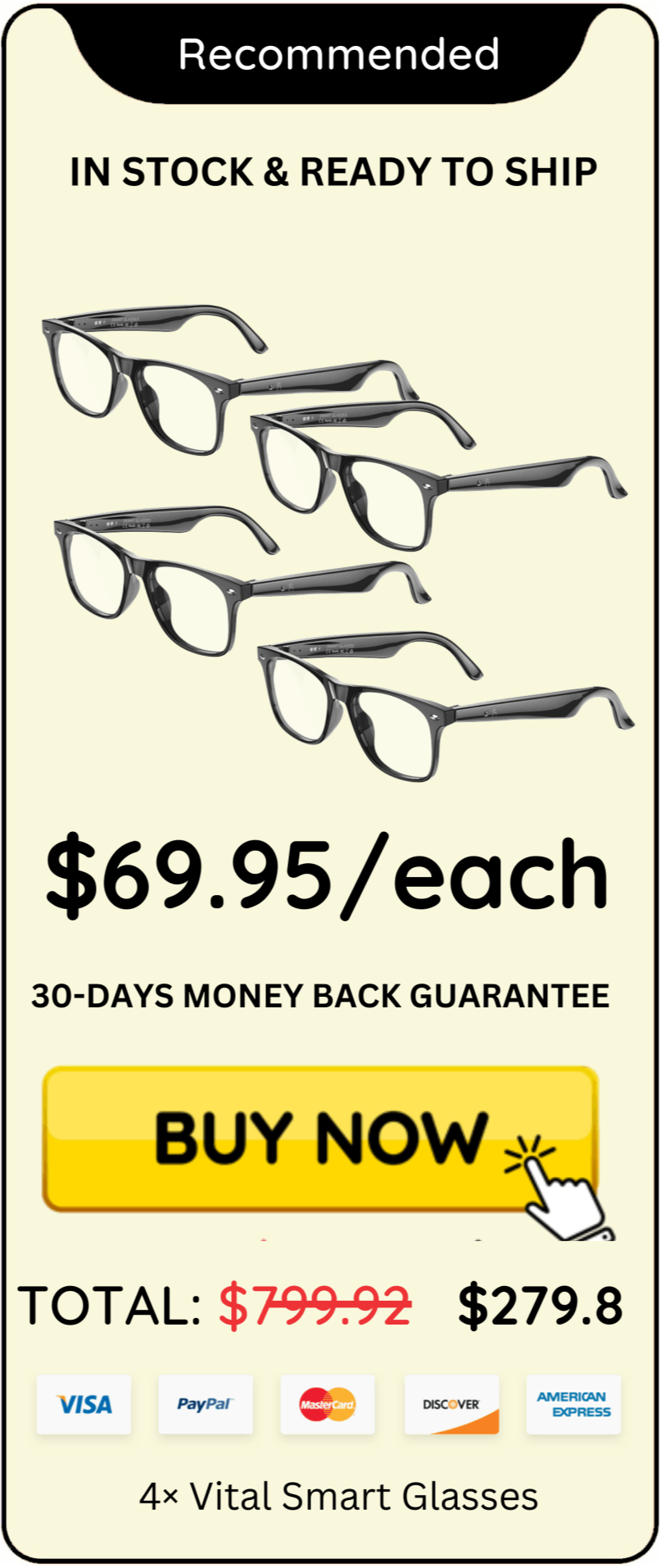 Vital Smart Glasses offer price 