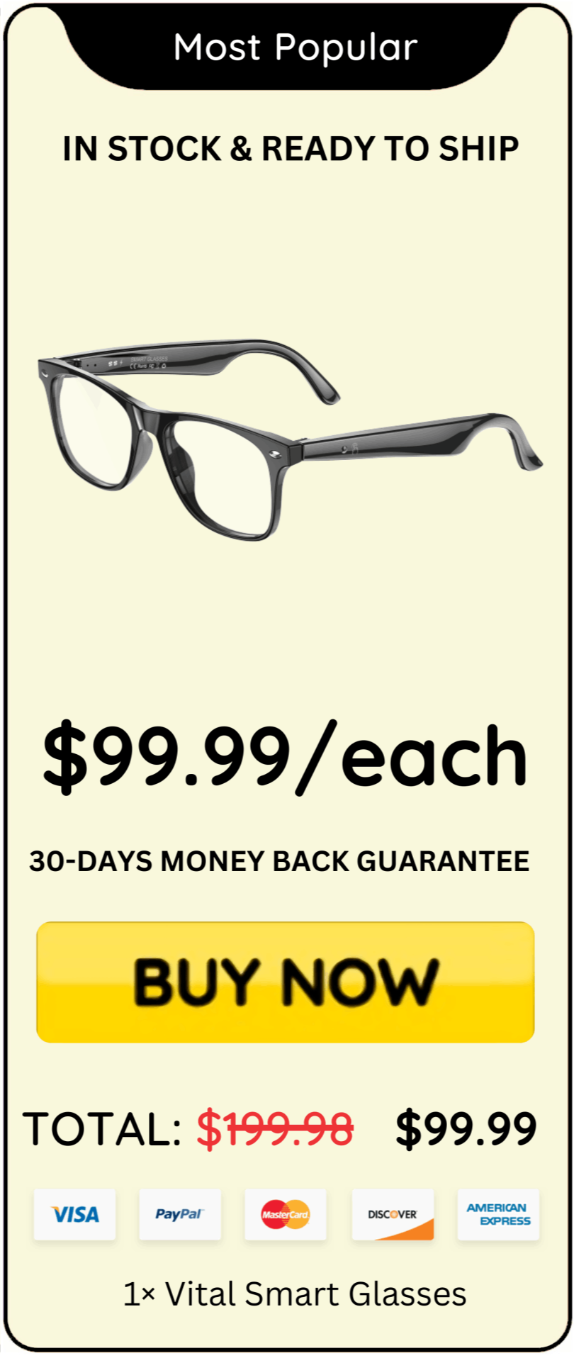 Vital Smart Glasses offer price 
